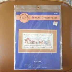 NWT Needles N' Hoops Noah's Ark Stamped Cross Stitch Sampler Kit #529